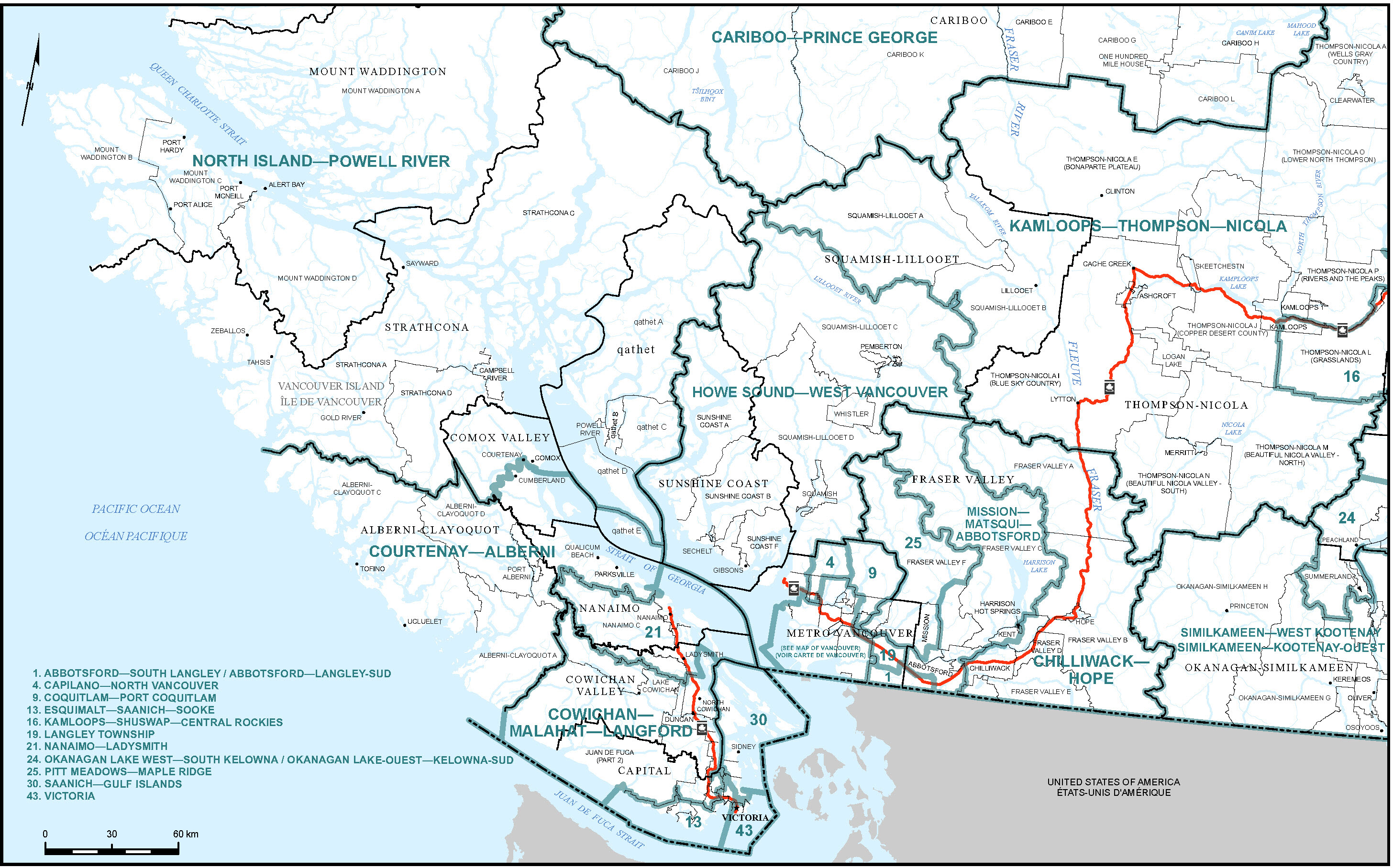 Carte du Sud-Ouest de la Colombie-Britannique (carte&nbsp;3)